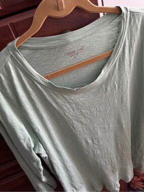 Coldwater Creek Women's Light Sage Green 3/4 sleeve tunic